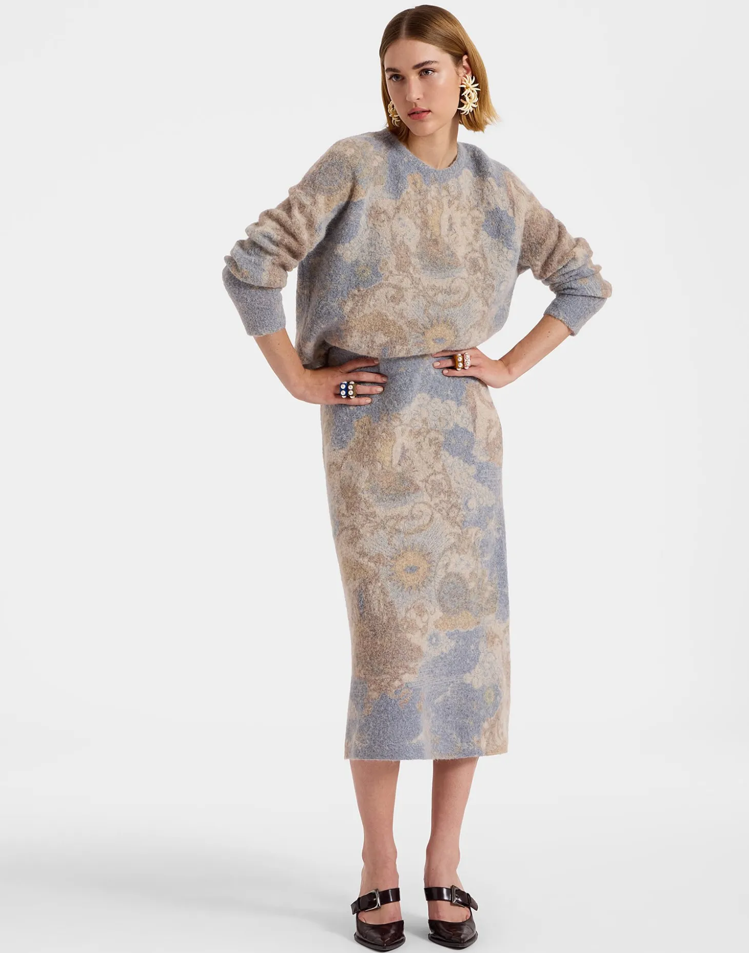 All-In SkirtLight Blue in Woolmix