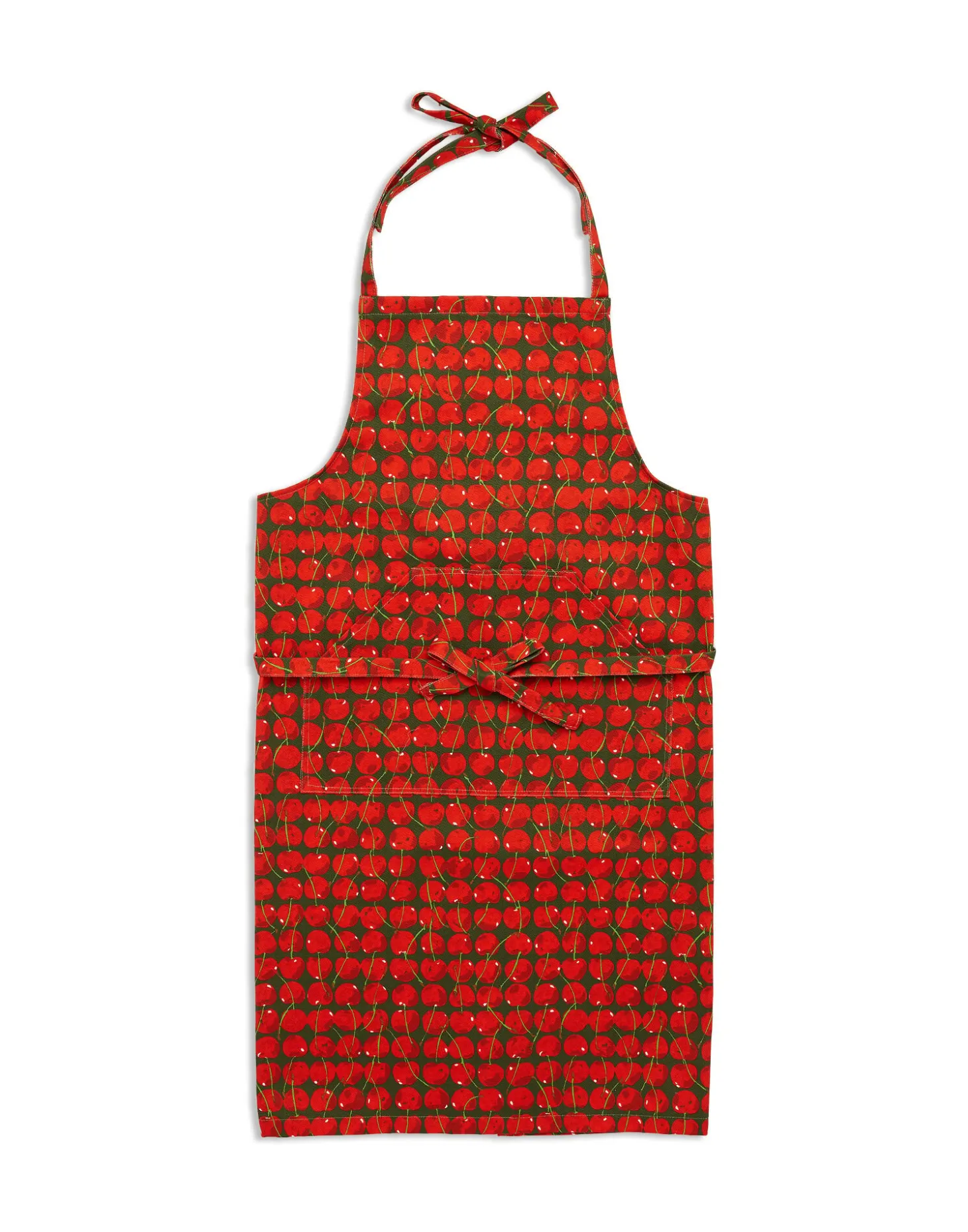 ApronCherries Verde in Cotton Daytona