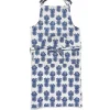 ApronPineapple Blu in Cotton