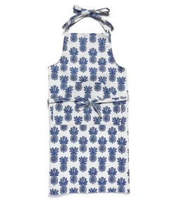 ApronPineapple Blu in Cotton