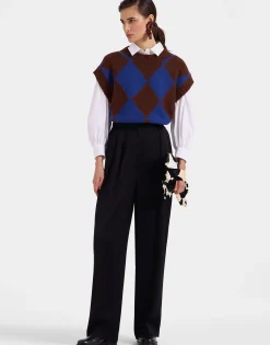 Argyle GiletBlack / Green in Wool