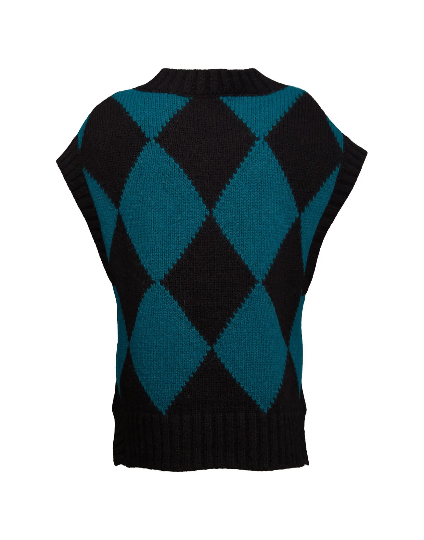 Argyle GiletBlack / Green in Wool