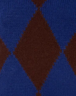 Argyle GiletBordeaux/Blue in Wool