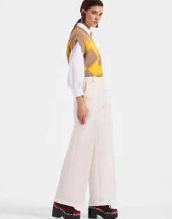 Argyle GiletCamel/Yellow in Wool