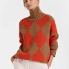 Argyle SweaterCamel/Orange in Wool