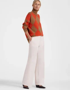 Argyle SweaterCamel/Orange in Wool