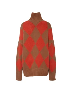 Argyle SweaterCamel/Orange in Wool