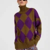 Argyle SweaterGreen/Purple in Wool