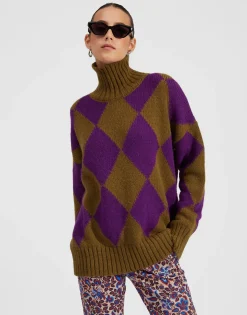 Argyle SweaterGreen/Purple in Wool