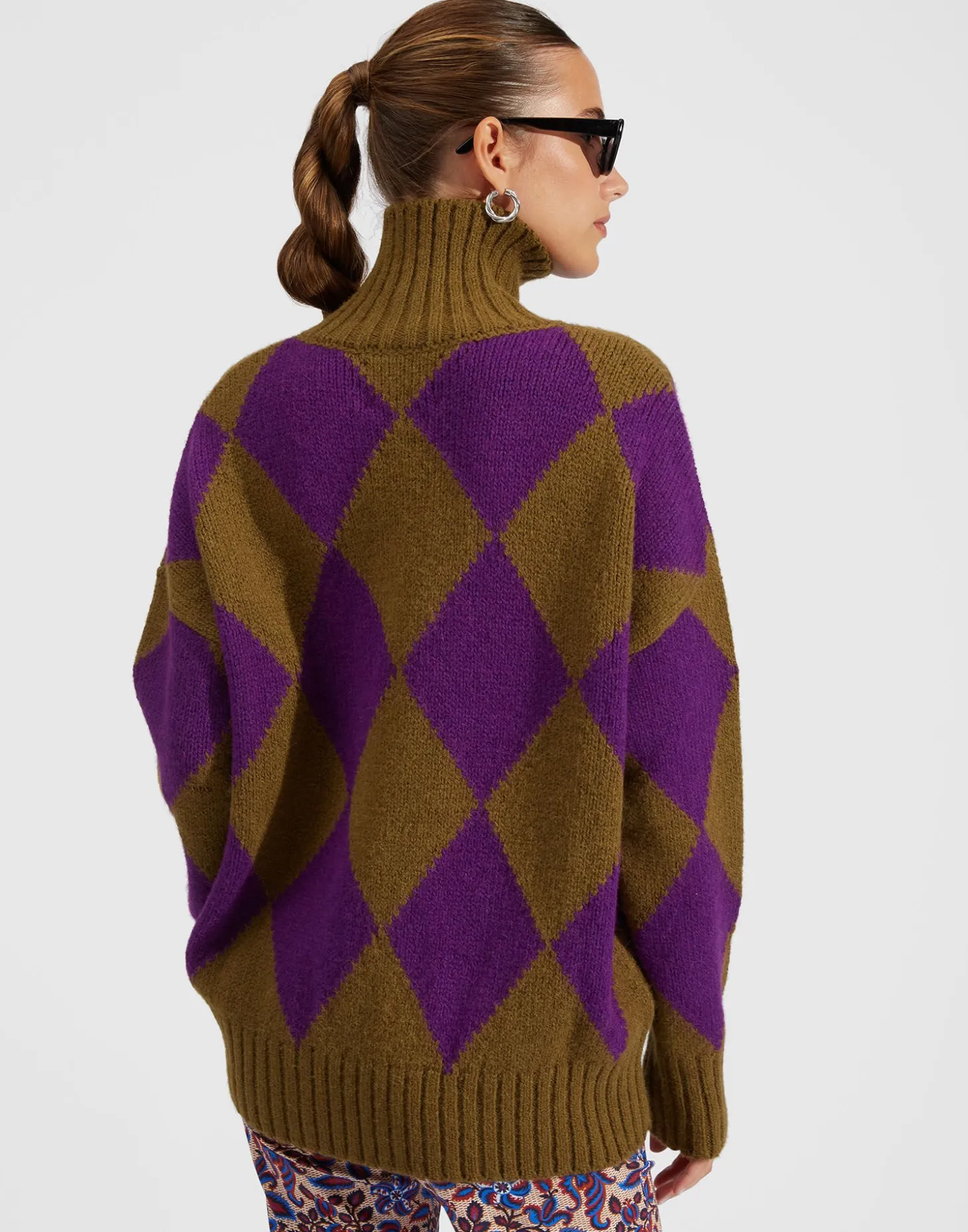 Argyle SweaterGreen/Purple in Wool
