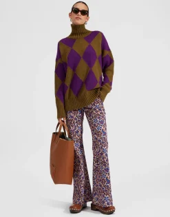 Argyle SweaterGreen/Purple in Wool