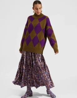 Argyle SweaterGreen/Purple in Wool