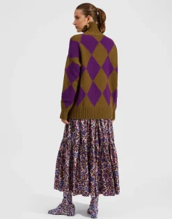 Argyle SweaterGreen/Purple in Wool