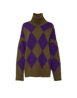 Argyle SweaterGreen/Purple in Wool