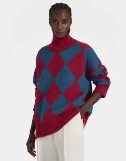 Argyle SweaterRed & Blue in Wool