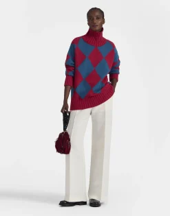 Argyle SweaterRed & Blue in Wool