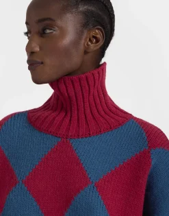 Argyle SweaterRed & Blue in Wool