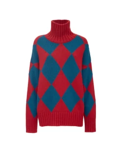 Argyle SweaterRed & Blue in Wool