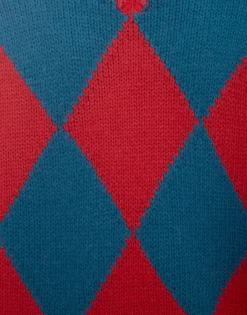 Argyle SweaterRed & Blue in Wool
