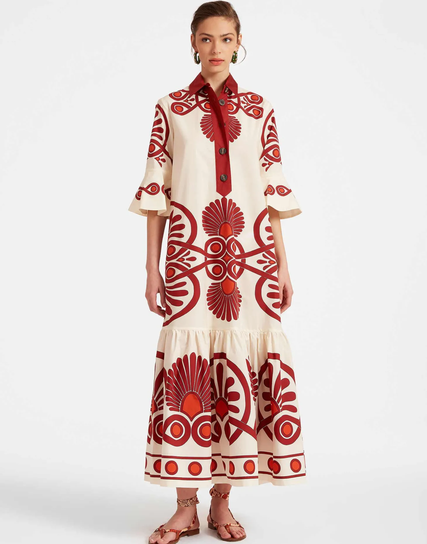 Artemis DressMedallion Placée Cream in Cotton Poplin