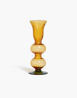 Baby Bubble Candle StickSolid Amber in Murano Glass