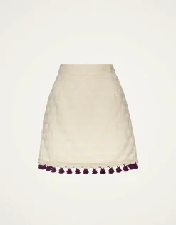 Baia Mini Skirt EmbroideredCreamy in Jacquard
