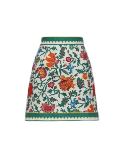 Baia Mini SkirtDragonflower Mini Multicolor in Shot Cotton