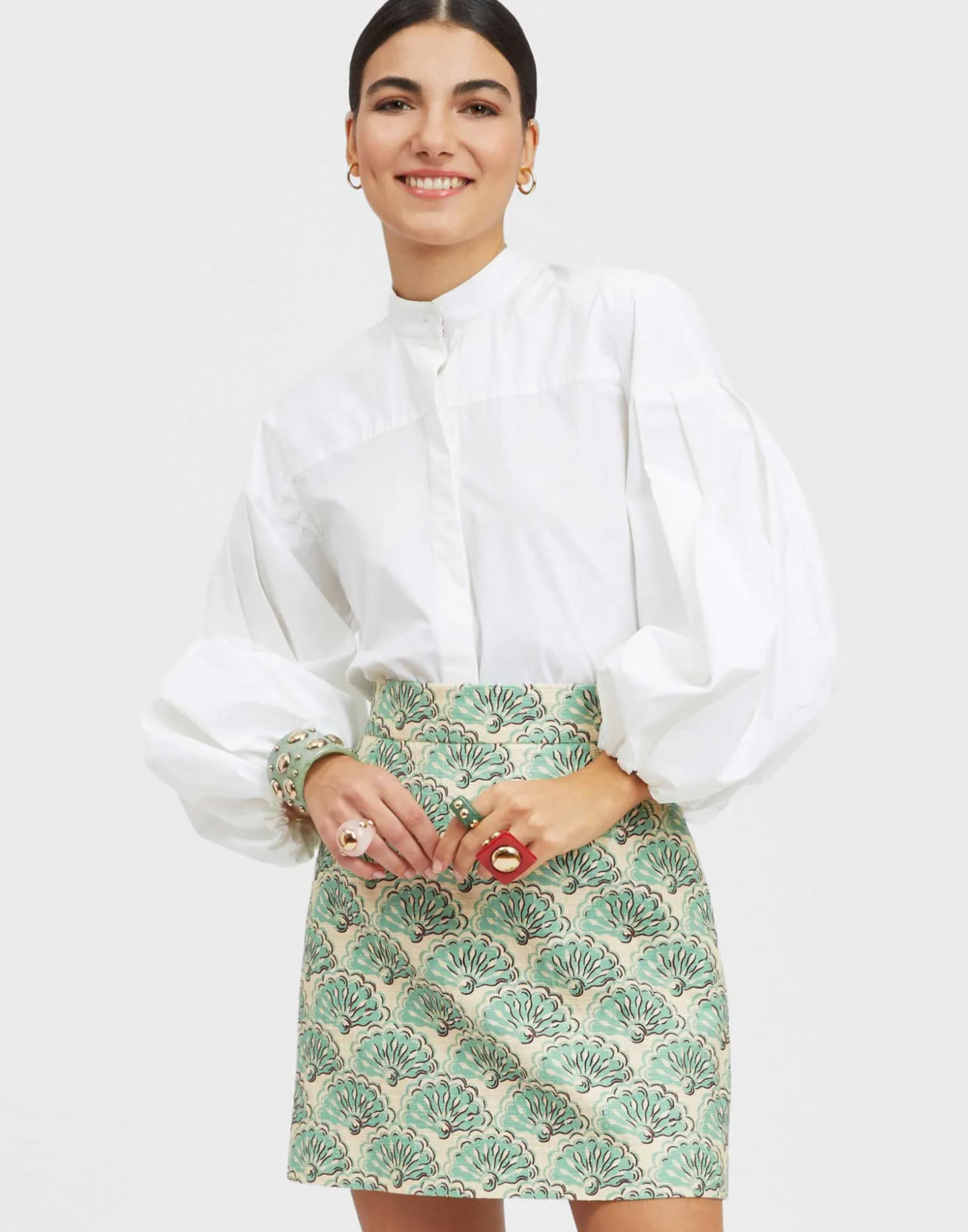 Baia Mini SkirtFans Mint in Shot Cotton