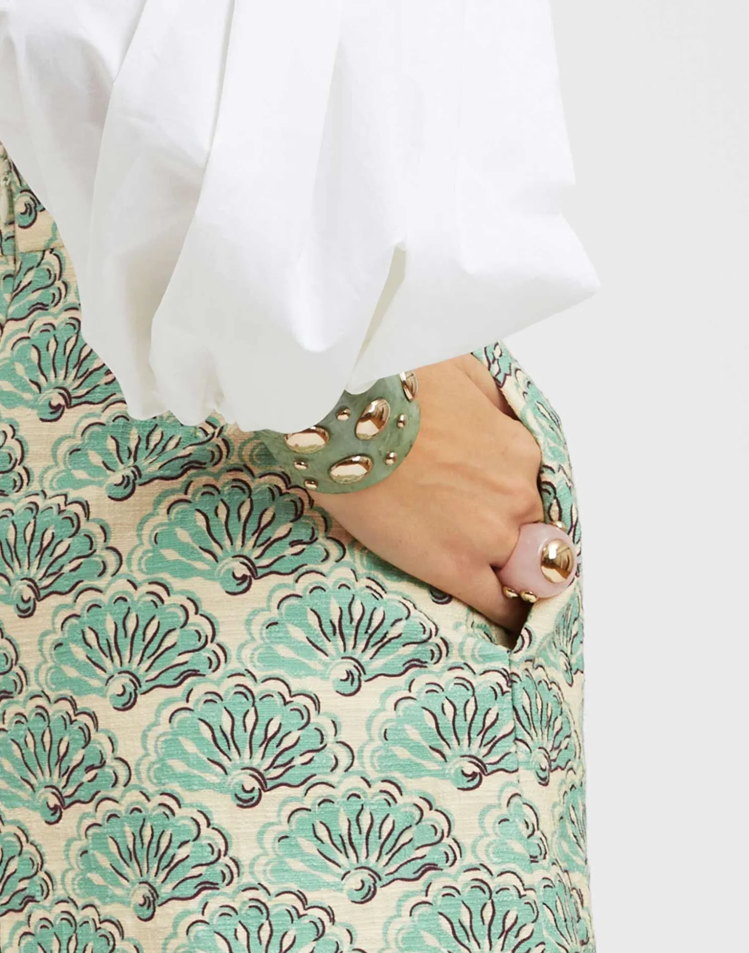 Baia Mini SkirtFans Mint in Shot Cotton