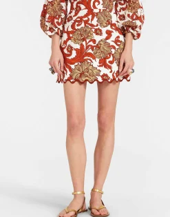 Baia Mini SkirtReef White in Shot Cotton