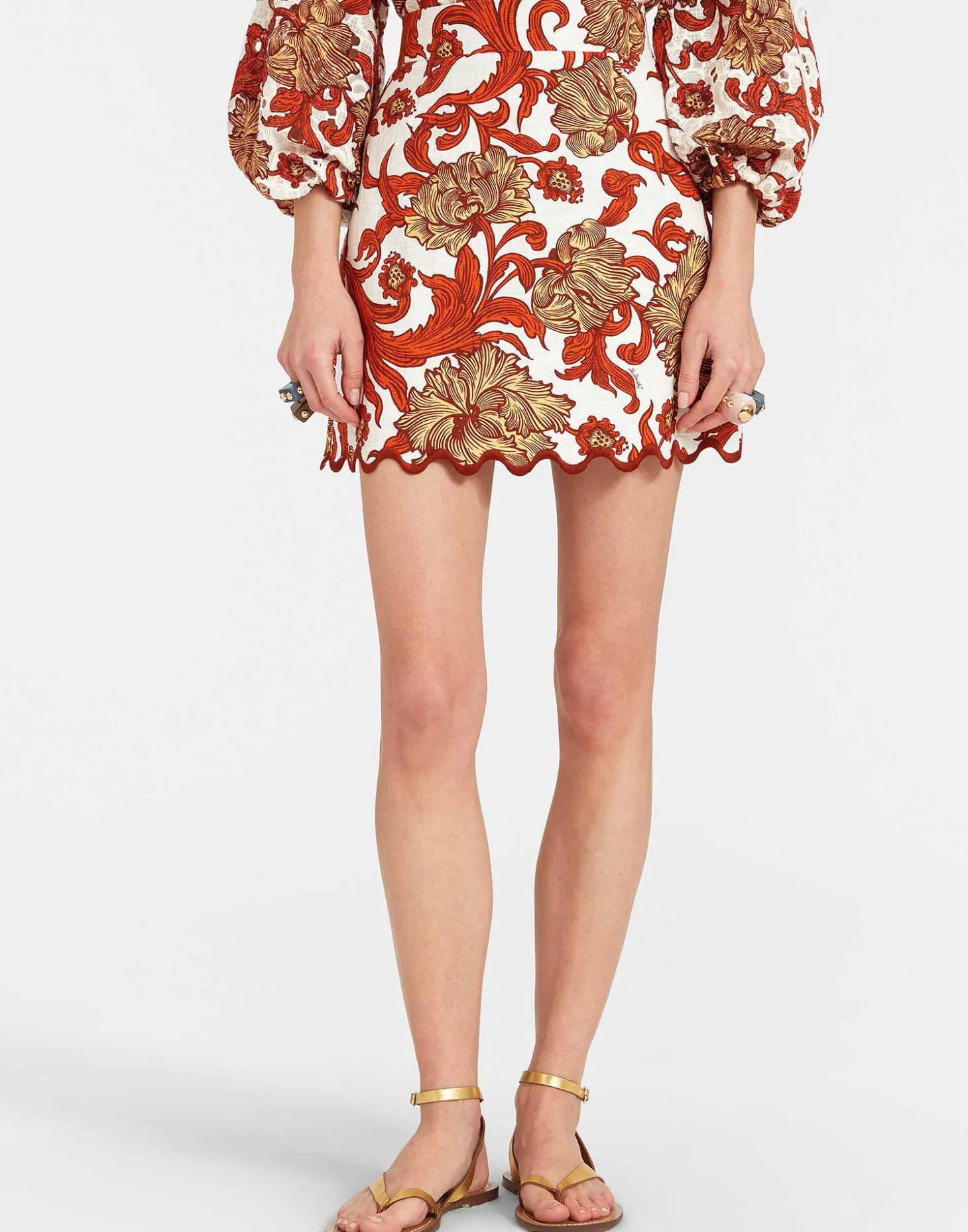 Baia Mini SkirtReef White in Shot Cotton