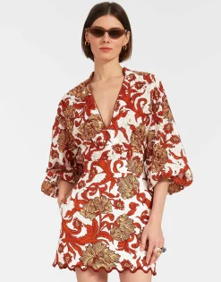 Baia Mini SkirtReef White in Shot Cotton