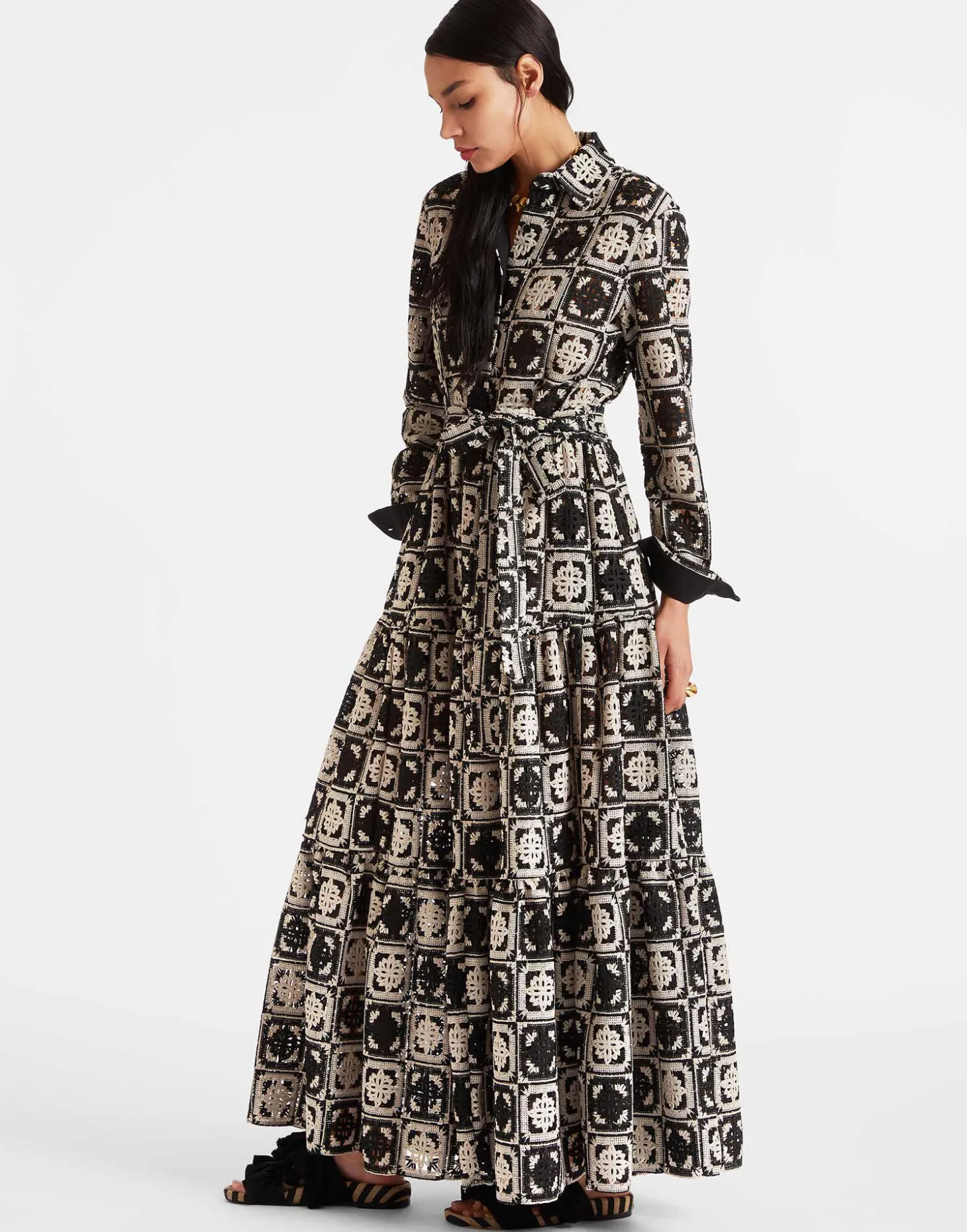 Bellini DressMini Tiles Black in Macramé