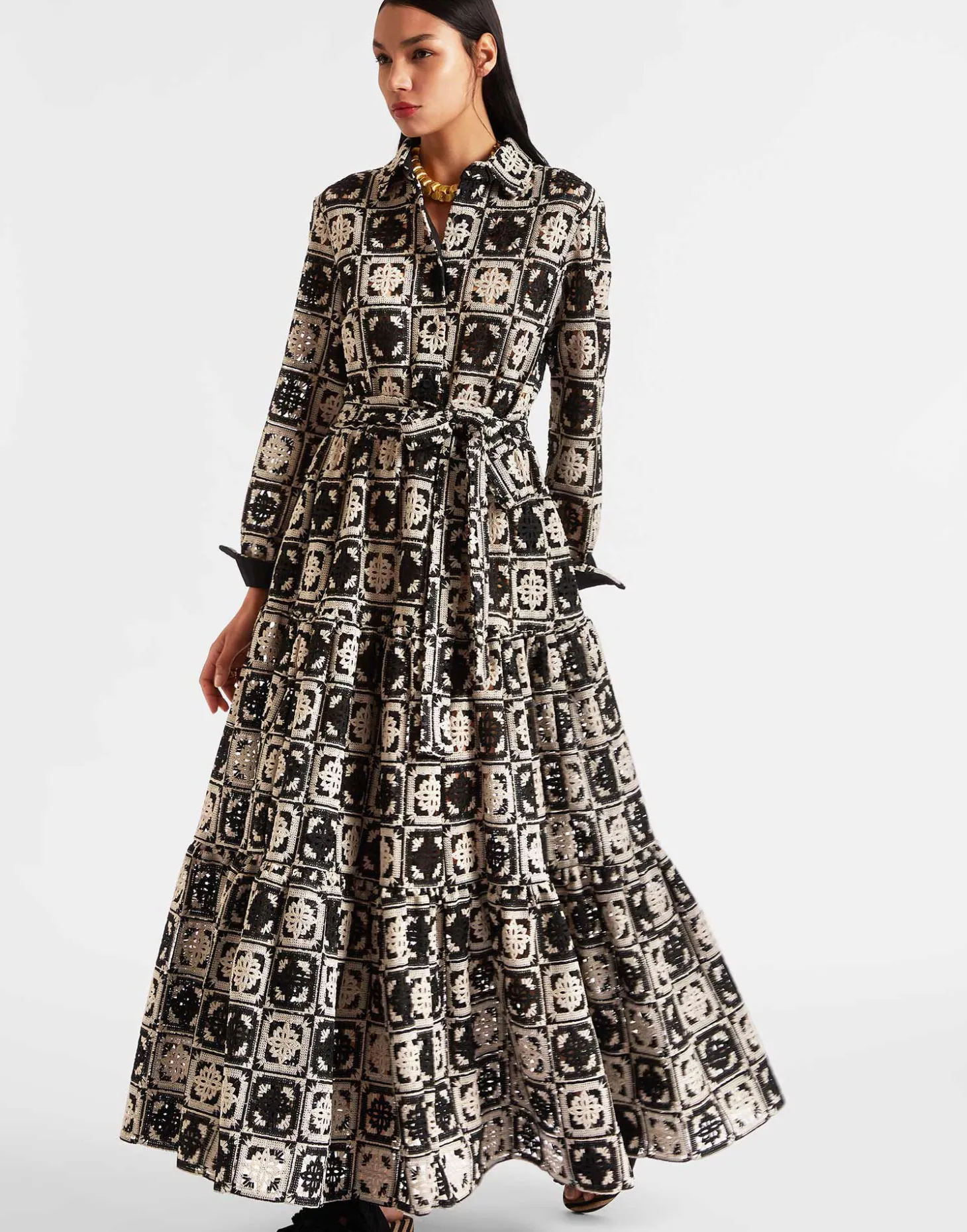 Bellini DressMini Tiles Black in Macramé