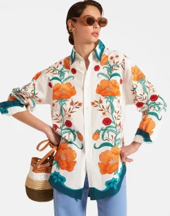 Better Than Your Boyfriend's ShirtMorpheus Plac&eacute;e Orange in Summer Poplin