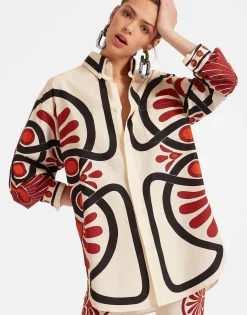 Better Than Your Boyfriend's ShirtMedallion Plac&eacute;e Cream in Cotton Poplin