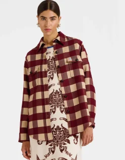 Better Than Your Boyfriend's JacketCheckers Burgundy in Viscose Tailoring