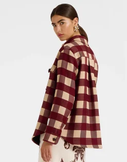 Better Than Your Boyfriend's JacketCheckers Burgundy in Viscose Tailoring