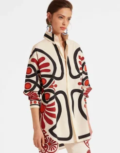 Better Than Your Boyfriend's ShirtMedallion Plac&eacute;e Cream in Cotton Poplin