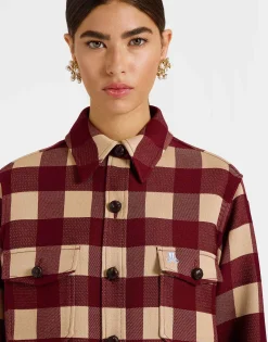 Better Than Your Boyfriend's JacketCheckers Burgundy in Viscose Tailoring