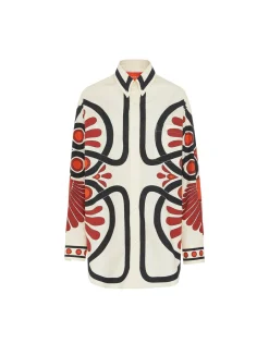 Better Than Your Boyfriend's ShirtMedallion Plac&eacute;e Cream in Cotton Poplin