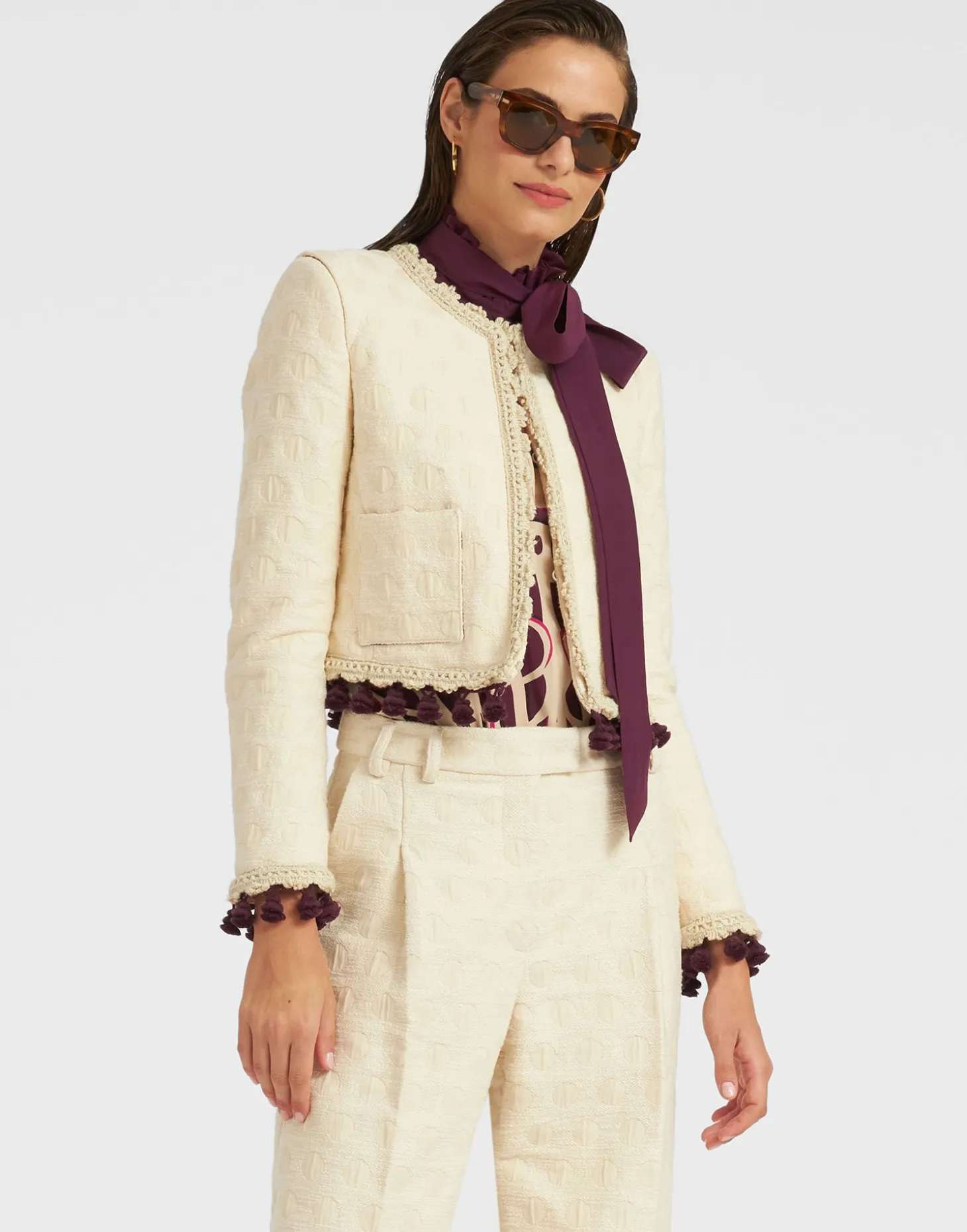 Bijoux Jacket EmbroideredCreamy in Jacquard
