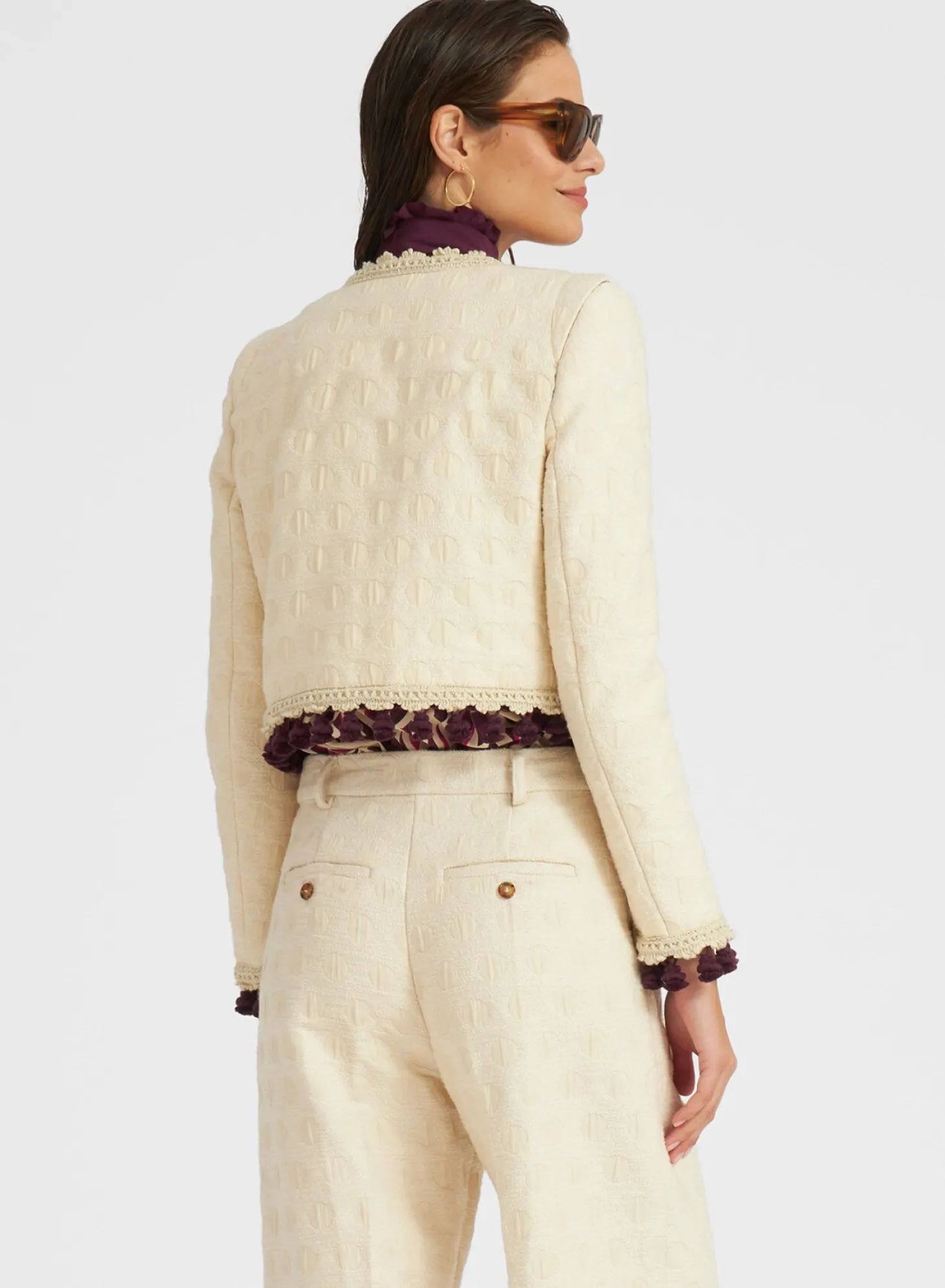 Bijoux Jacket EmbroideredCreamy in Jacquard