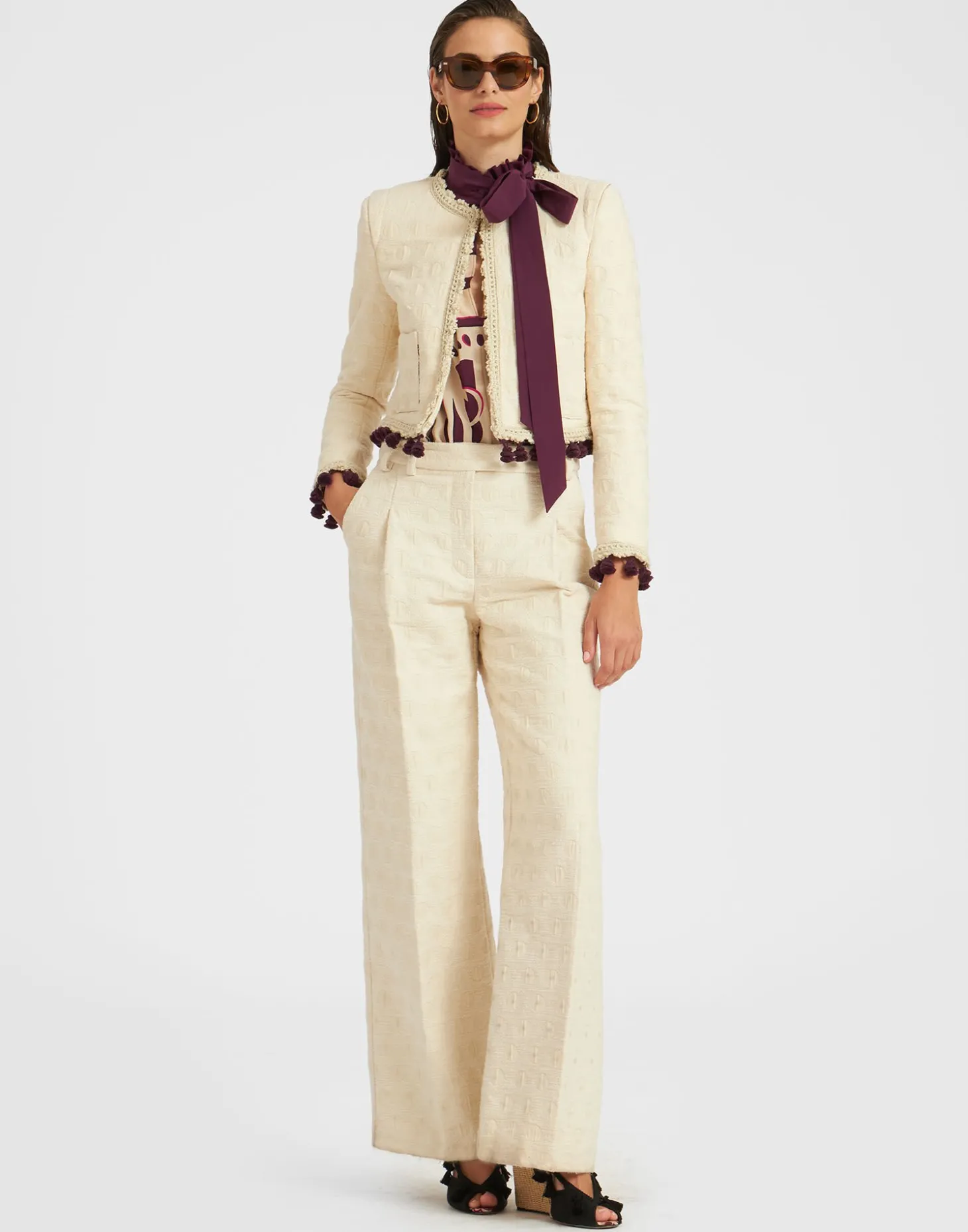 Bijoux Jacket EmbroideredCreamy in Jacquard