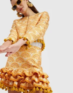 Bijoux JacketFans Gold in Jacquard  With Tassels