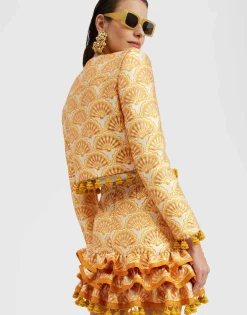 Bijoux JacketFans Gold in Jacquard  With Tassels