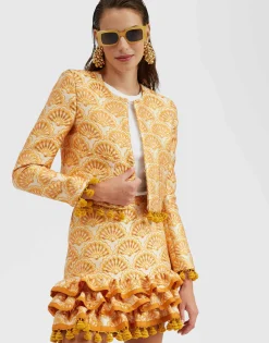 Bijoux JacketFans Gold in Jacquard  With Tassels