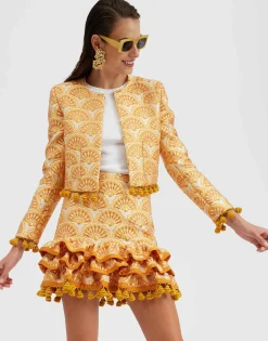 Bijoux JacketFans Gold in Jacquard  With Tassels