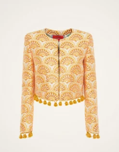 Bijoux JacketFans Gold in Jacquard  With Tassels