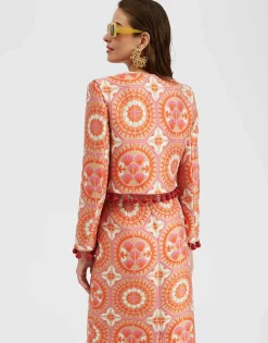 Bijoux JacketSun Orange in Jacquard  With Tassels